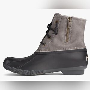 Sperry Women's Saltwater Duck Boots 9 Grey and Black